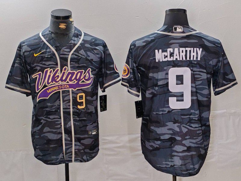 Men Minnesota Vikings 9 Mccarthy Camo Joint Name 2024 Nike Limited NFL Jersey style 2